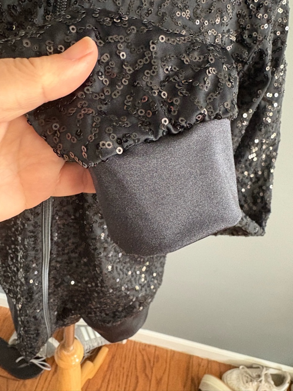 balera Black Sequin Bomber Jacket - Picture 3 of 9